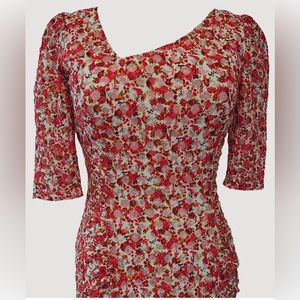 REISS lined stretch mini dress, perfect condition, size 6, floral